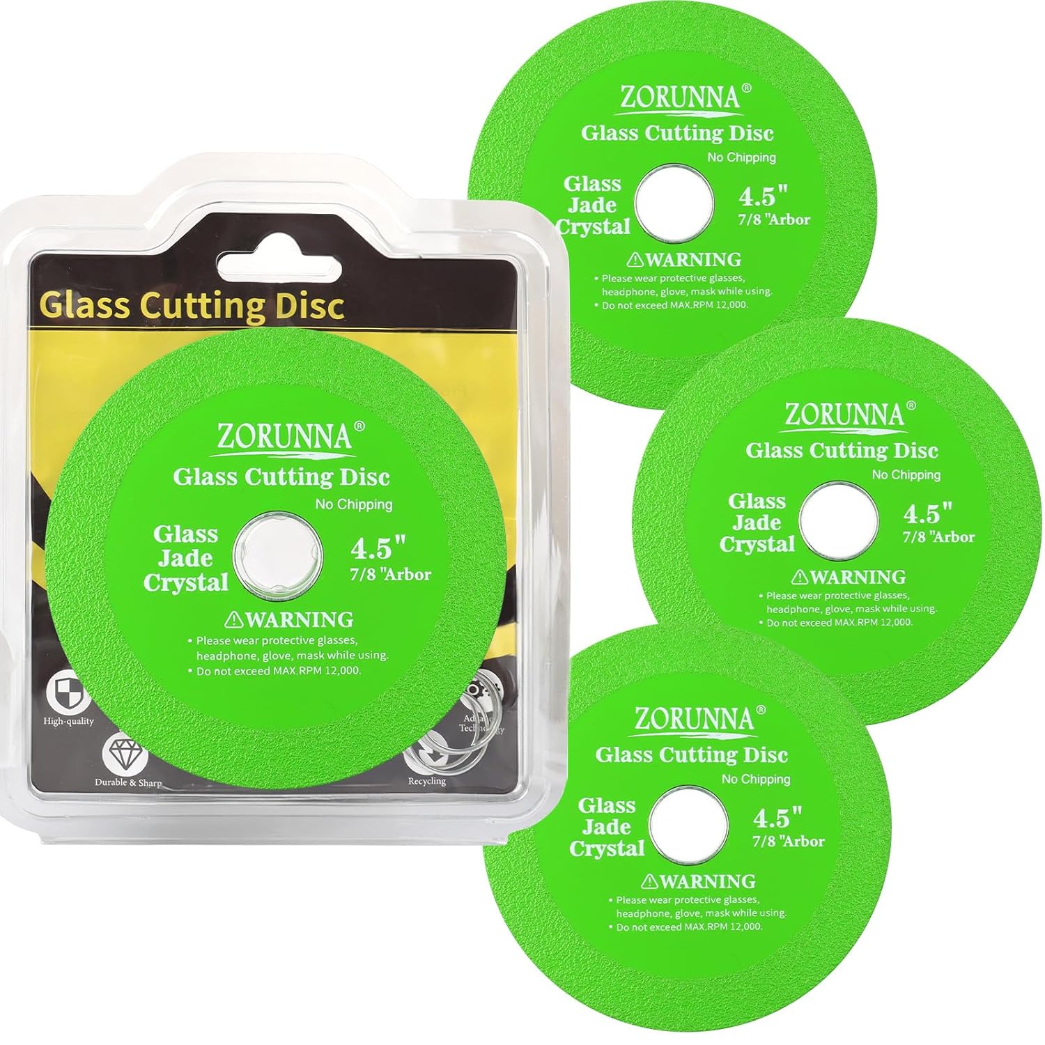 ZORUNNA Glass Cutting Disc 3-Pack - Precise Glass & Tile Cutting