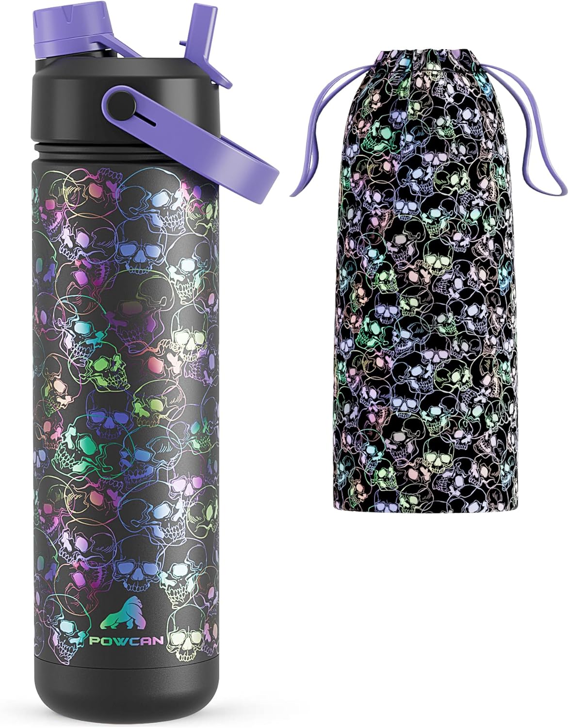 26 oz Halloween Insulated Water Bottle with Glow-in-the-Dark Design