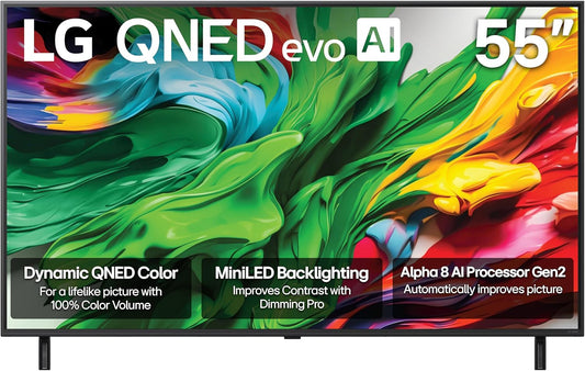 LG 55-Inch QNED evo Mini LED 4K Smart TV with AI Features