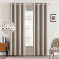 Linen Texture Blackout Curtains 52x96 in (2 Panels) - Thermal