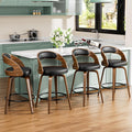 Bar Stools Set of 4 26in Swivel Counter Height Stools - Mid Century