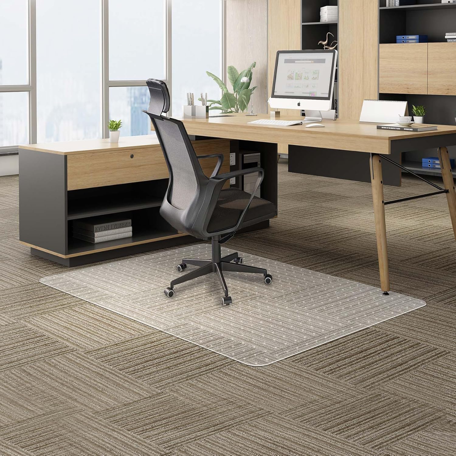 Large Office Carpet Chair Mat for Low Pile Floors - Durable Protection