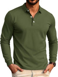 MAGCOMSEN Men's Polo Shirt Long Sleeve Quick Dry Athletic