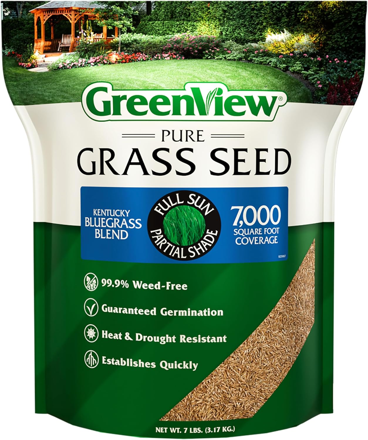 GreenView Pure Grass Seed Kentucky Bluegrass Blend for Lush Lawns