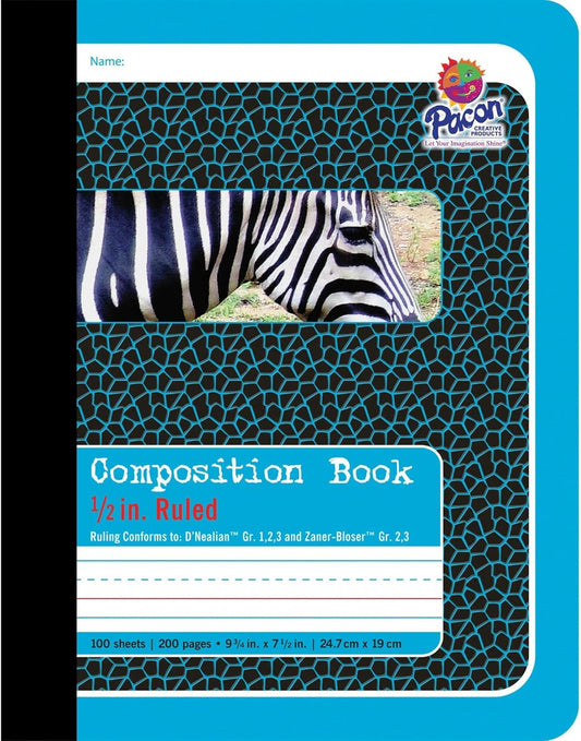 Pacon Composition Book: 1/2 Ruling, 100 Sheets