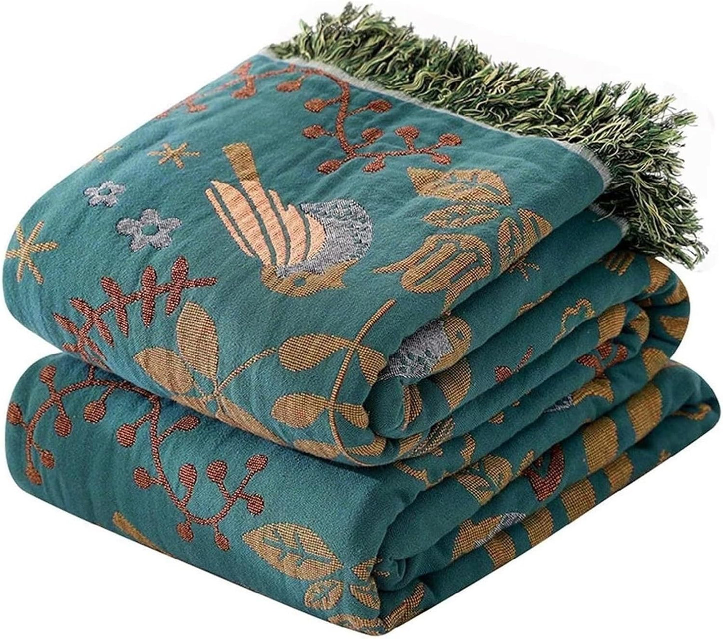Cotton Throw Blanket 100% Muslin for Couch Bed Cozy Soft Warm