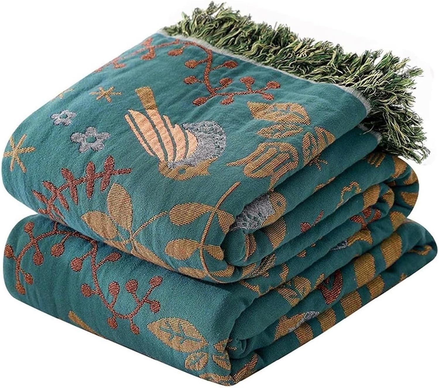 Cotton Throw Blanket 100% Muslin for Couch Bed Cozy Soft Warm