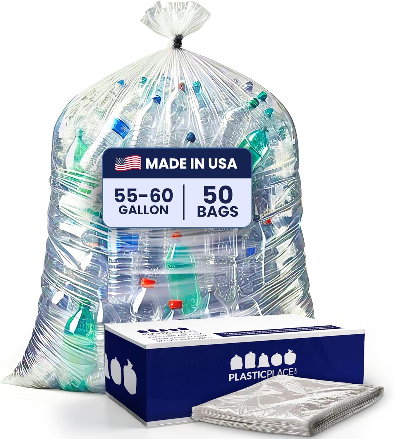 Heavy Duty Contractor Trash Bags 55-60 Gallon for Cleanup