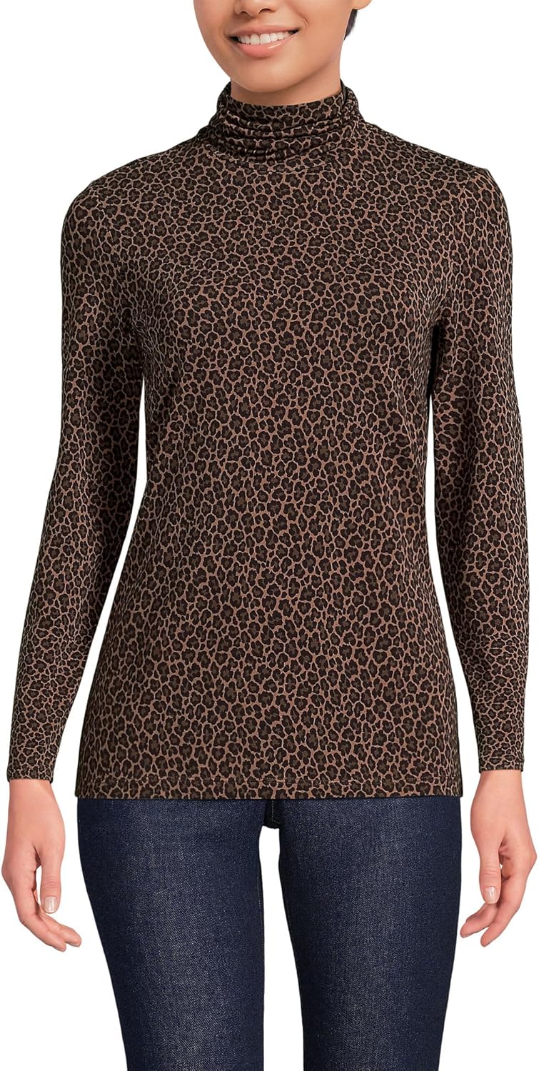Lightweight Jersey Long Sleeve Turtleneck for Women - Cozy Style