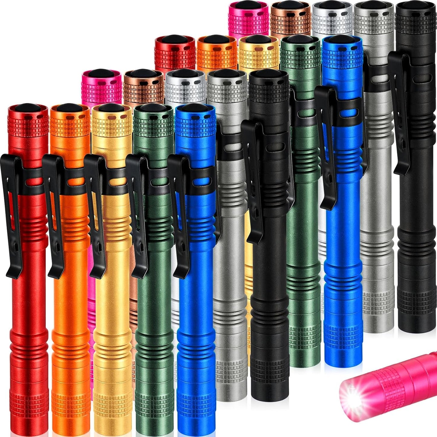 Hortsun Mini Pen Light Flashlights - 20 Pcs Pocket LED Torches