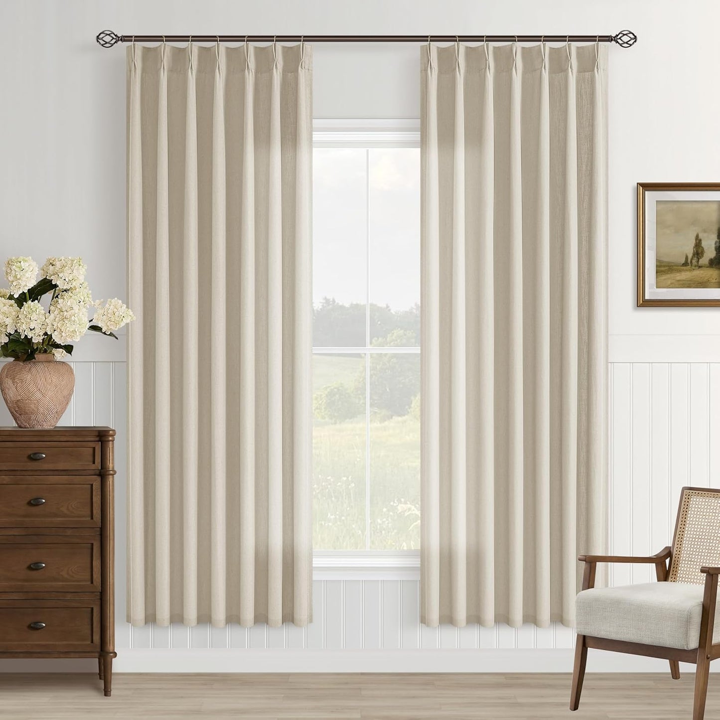 Pinch Pleated 72 Inch Curtains for a Cozy Country Home