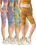 Biker Yoga Shorts 4 Pack with Pockets - High Waisted Tummy Control can