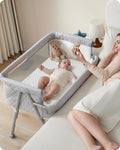 Bedside Sleeper Bassinet with 4 Auto-Lock Wheels - Convertible