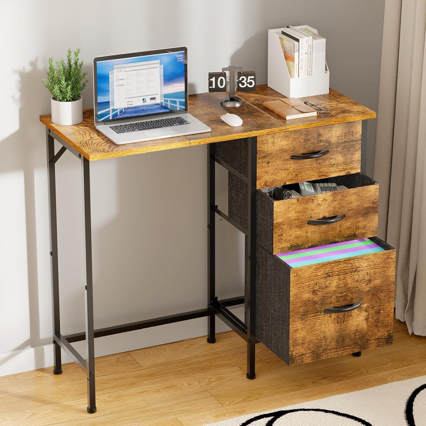 Compact Desk with File Storage - Perfect for Small Spaces!