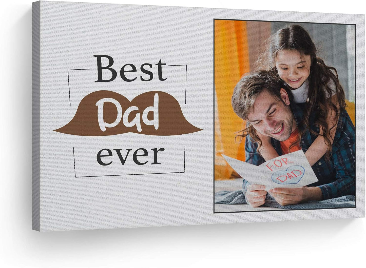 Custom Photo Print Canvas for Best Dad Ever - Personalized Gift
