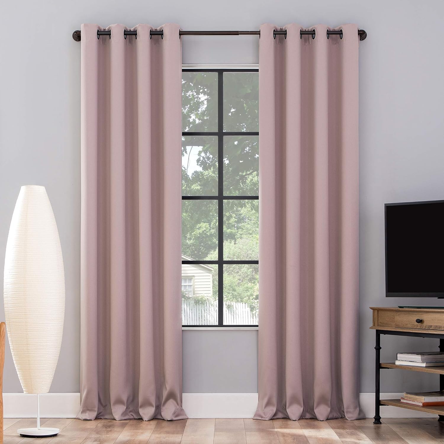 Sun Zero Nordic 100% Blackout Grommet Curtain Panel Pair