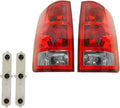 TRQ 2 Piece Tail Light Assembly Set for 2002-06 Dodge Ram - Direct Fit
