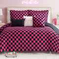 Juicy Couture Reversible Checkerboard Comforter Set Full/Queen - Bold