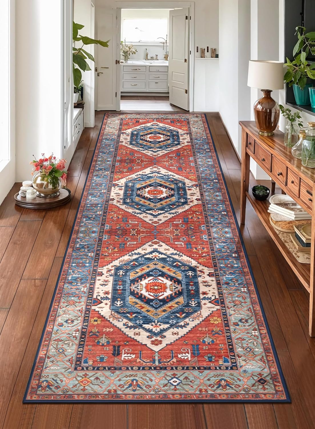 SERISSA Runner Rug for Hallways - Vintage Boho Kitchen Carpet