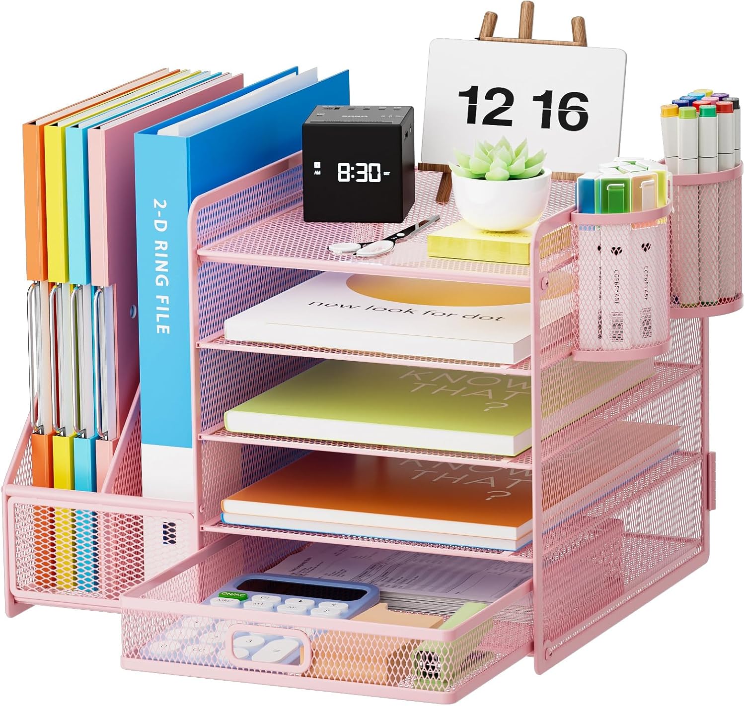 Marbrasse Desk Organizer with File Holder for Office Supplies