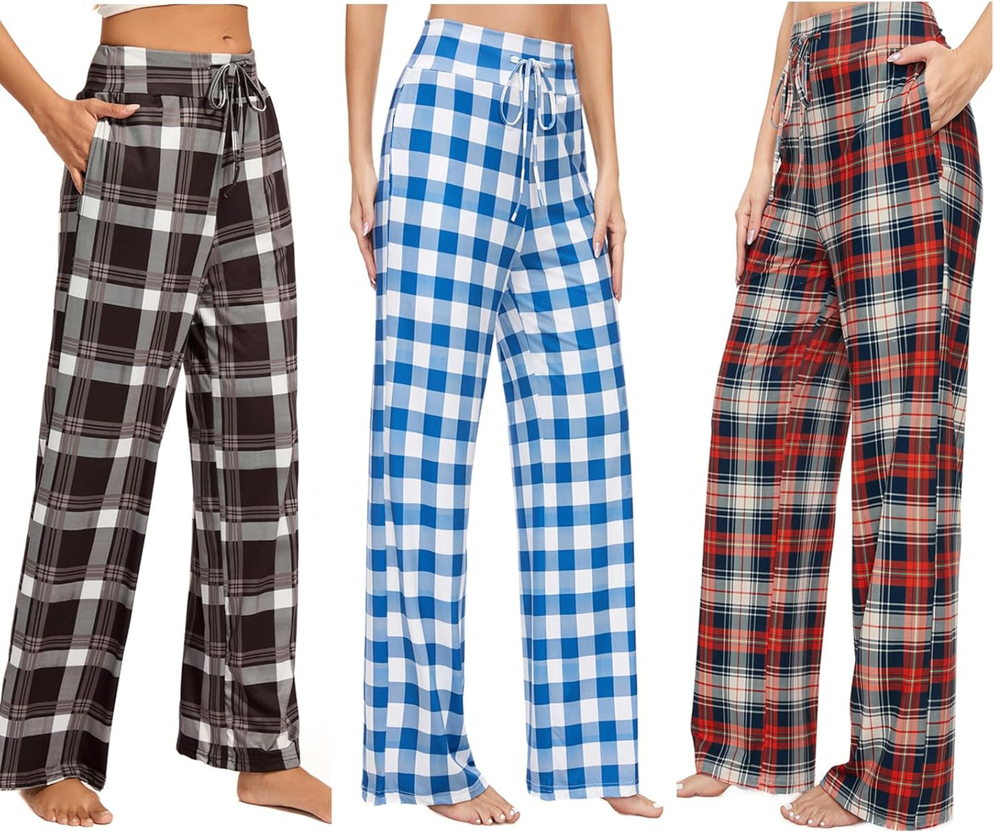 Comfy Pajama Pants for Women - Soft Wide Leg Lounge Bottoms