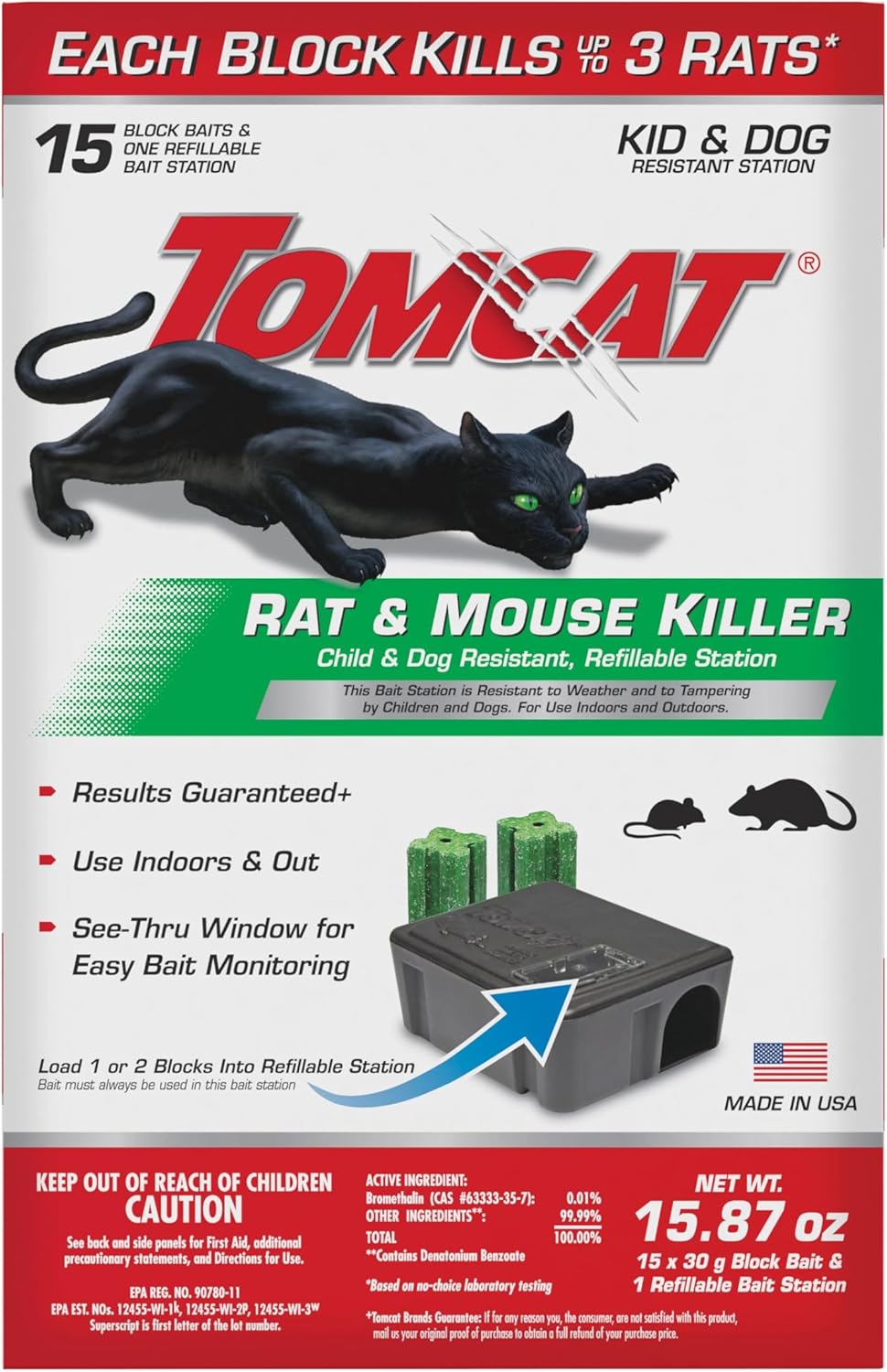 Tomcat Refillable Rat & Mouse Killer Station - Pet & Child Resistant