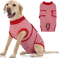 Dog Recovery Suit Male Neuter Spay Onesie - Red Stripes XL