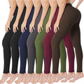 Creamlush High Waisted Leggings for Women - Buttery Soft 7-Pack basic