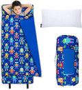 Wildkin Kids Original Nap Mat Cozy Sleep Mat with Pillow - Robots