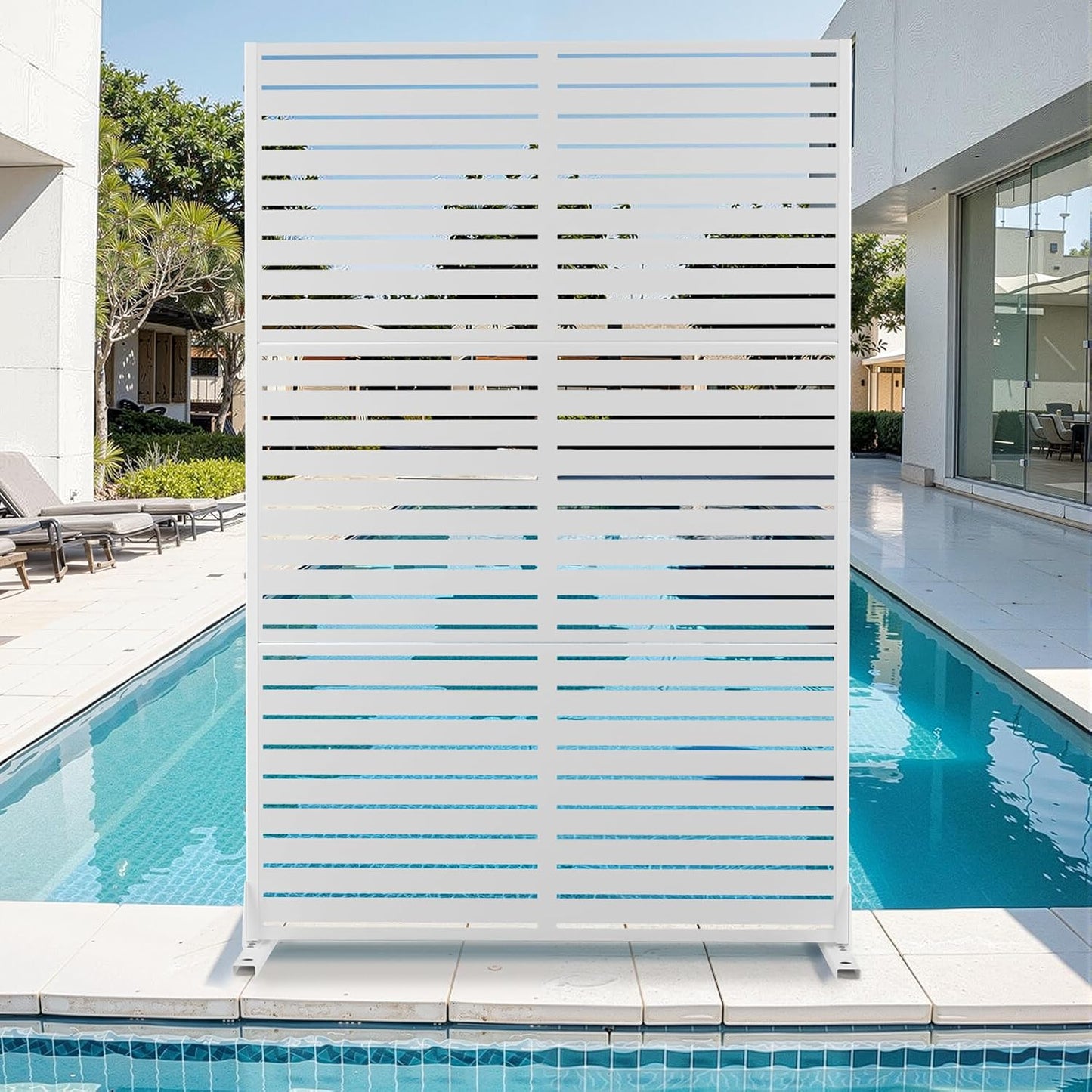 Metal Privacy Screen for Outdoor and Indoor Use, Stylish Panels