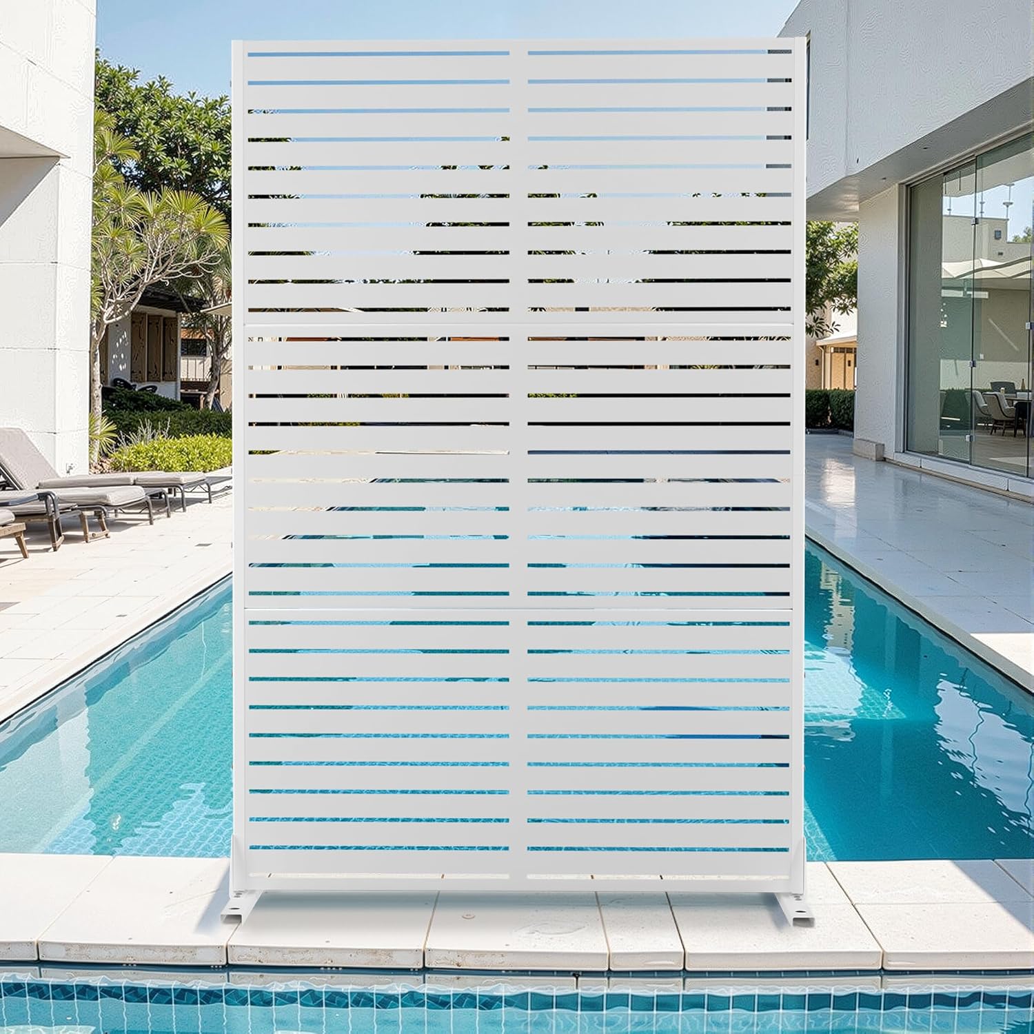 Metal Privacy Screen for Outdoor and Indoor Use, Stylish Panels