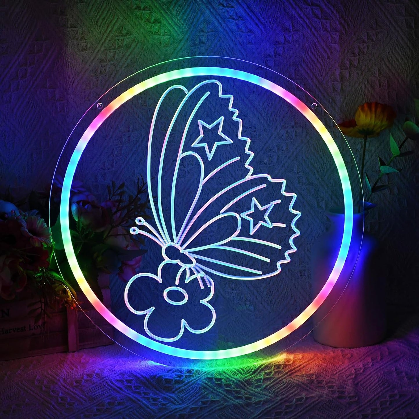Butterfly Decorations LED Light - Unique Neon Sign for Kids Room
