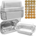 Small Aluminum Mini Loaf Pans with High Dome Lids - 100 Pack