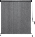 7 ft x 8 ft Grey Outdoor Roller Shade - Cordless UV Block Patio Blind