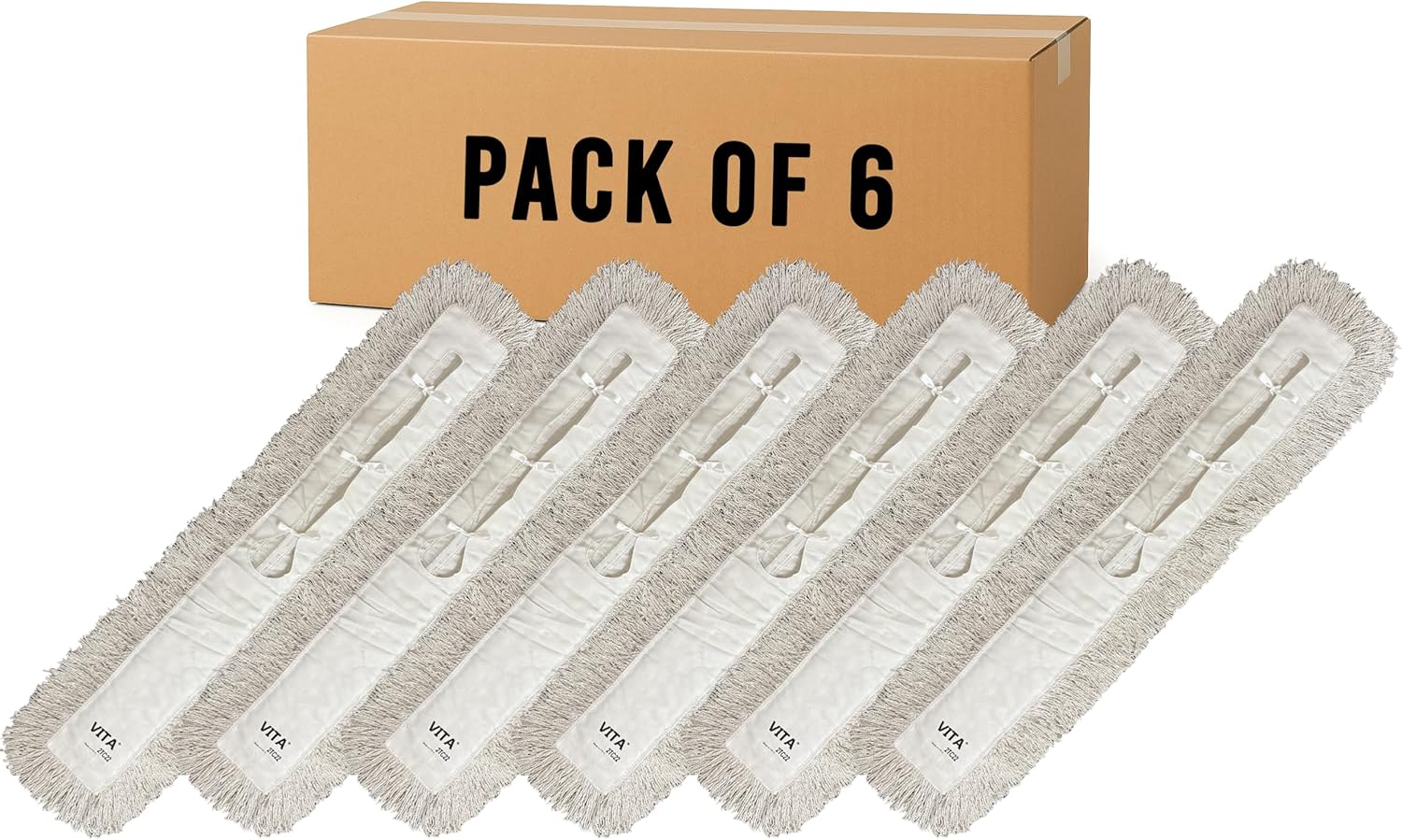 48 Dust Mops for Industrial Cleaning - 6 Pack of Quality Mops
