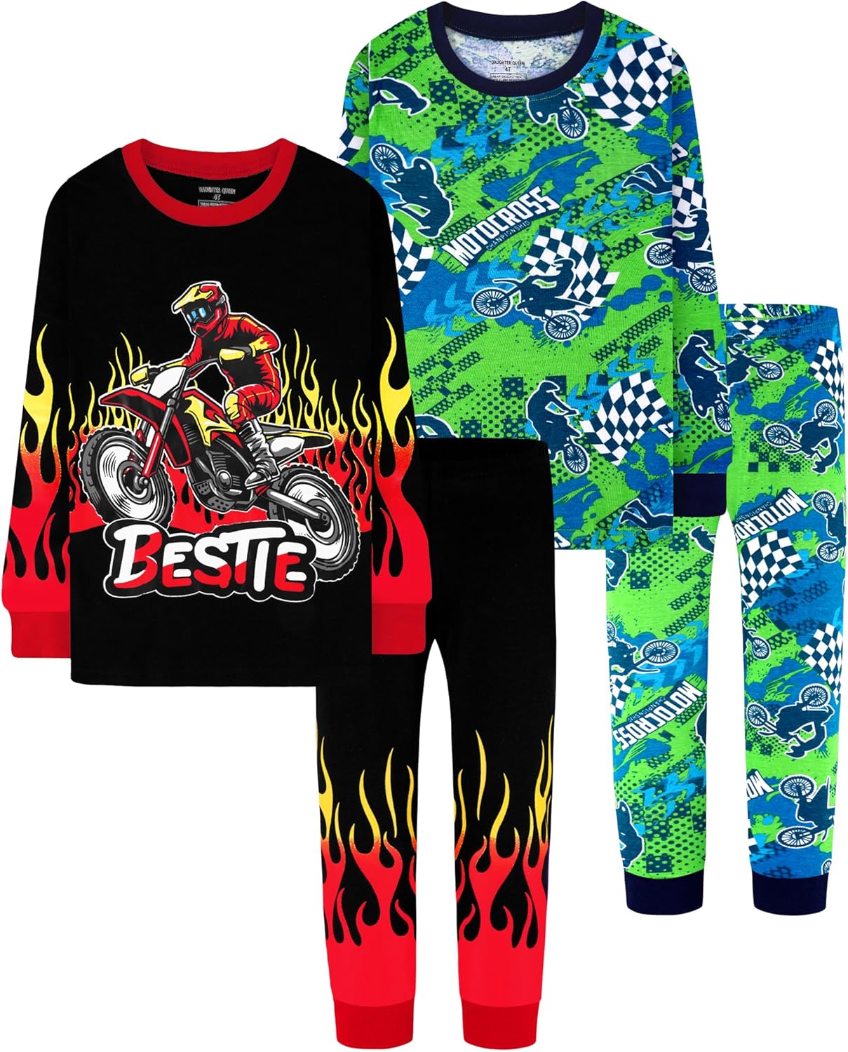 Boys Long Sleeve Pajamas Set for Ages 18 Months to 12 Years