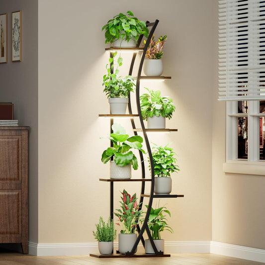 62 Plant Stand Indoor with Grow Lights - 7 Tiered Metal Shelf