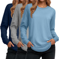 Ficerd 3 Pack Women's Long Sleeve Tunic Tops - Comfortable Casual