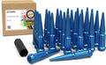 M14x1.5 Spiked Lug Nuts 24 Pc Set - Blue Truck Spline Fit