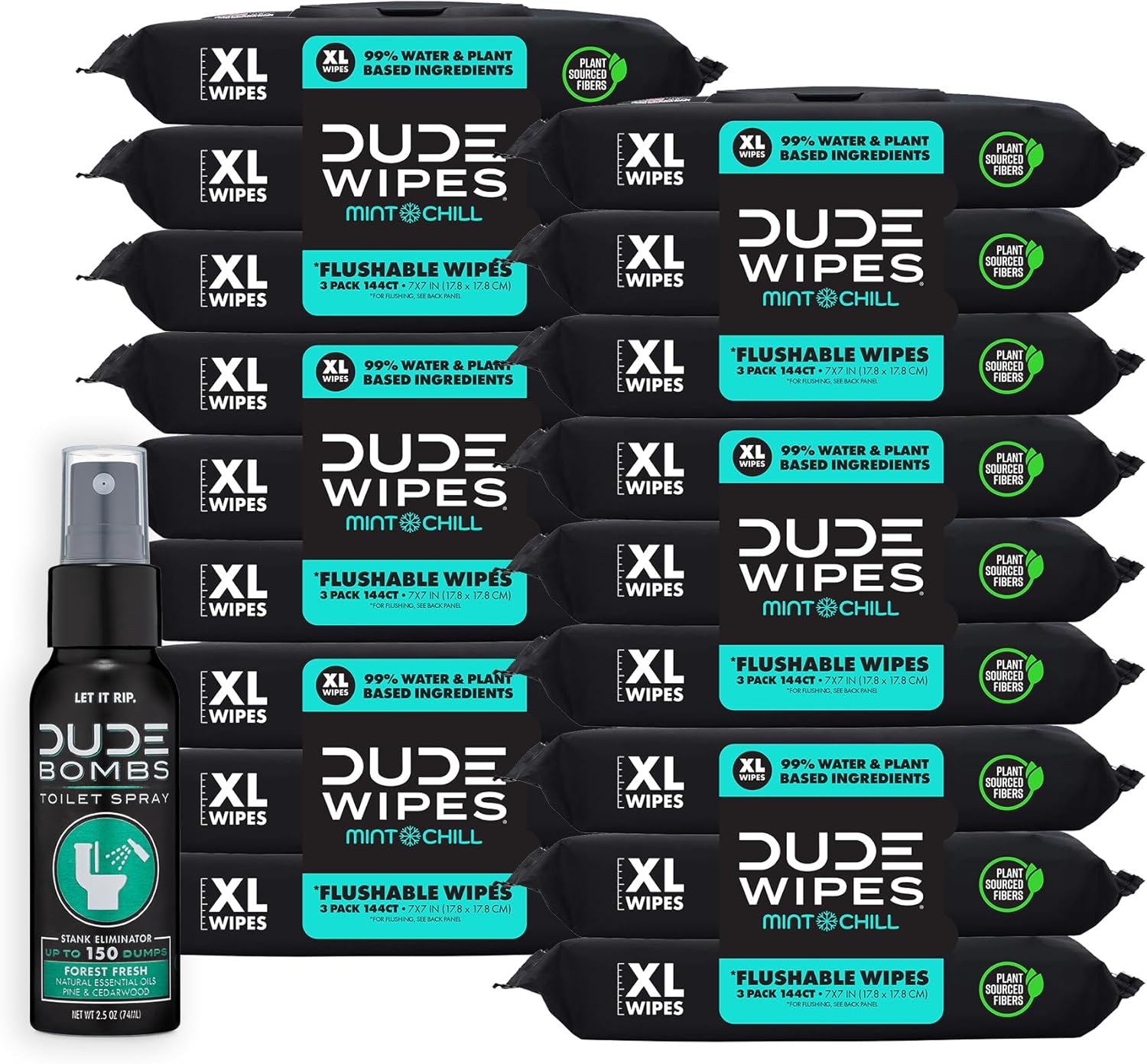 DUDE Wipes Flushable Wipes with Bombs Spray for Freshness