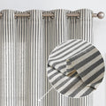 Linen Blend Stripe Curtains Tickingstripe Light Filtering Panels