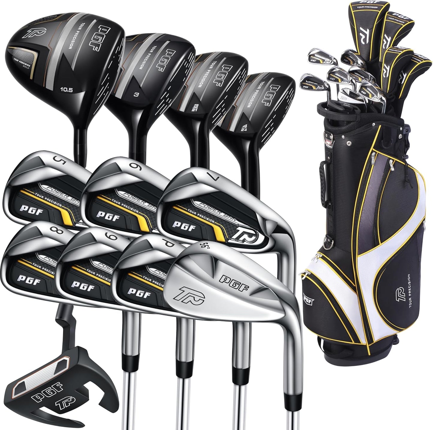 PGF Men's Gold TP Complete Golf Club Package Set for All Levels