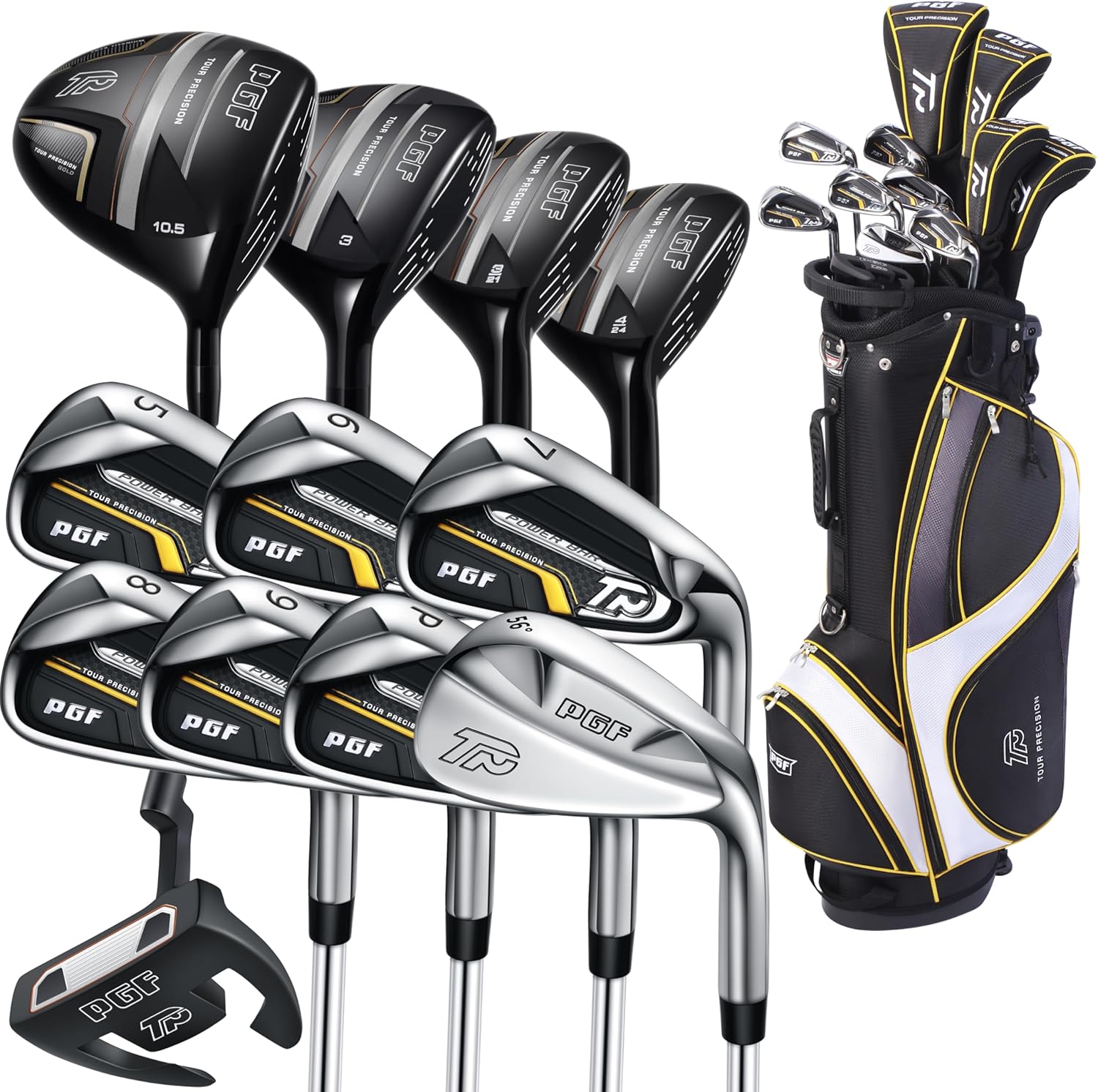 PGF Men's Gold TP Complete Golf Club Package Set for All Levels