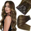 Full Shine Brown Balayage Seamless Clip-In Hair Extensions 18in