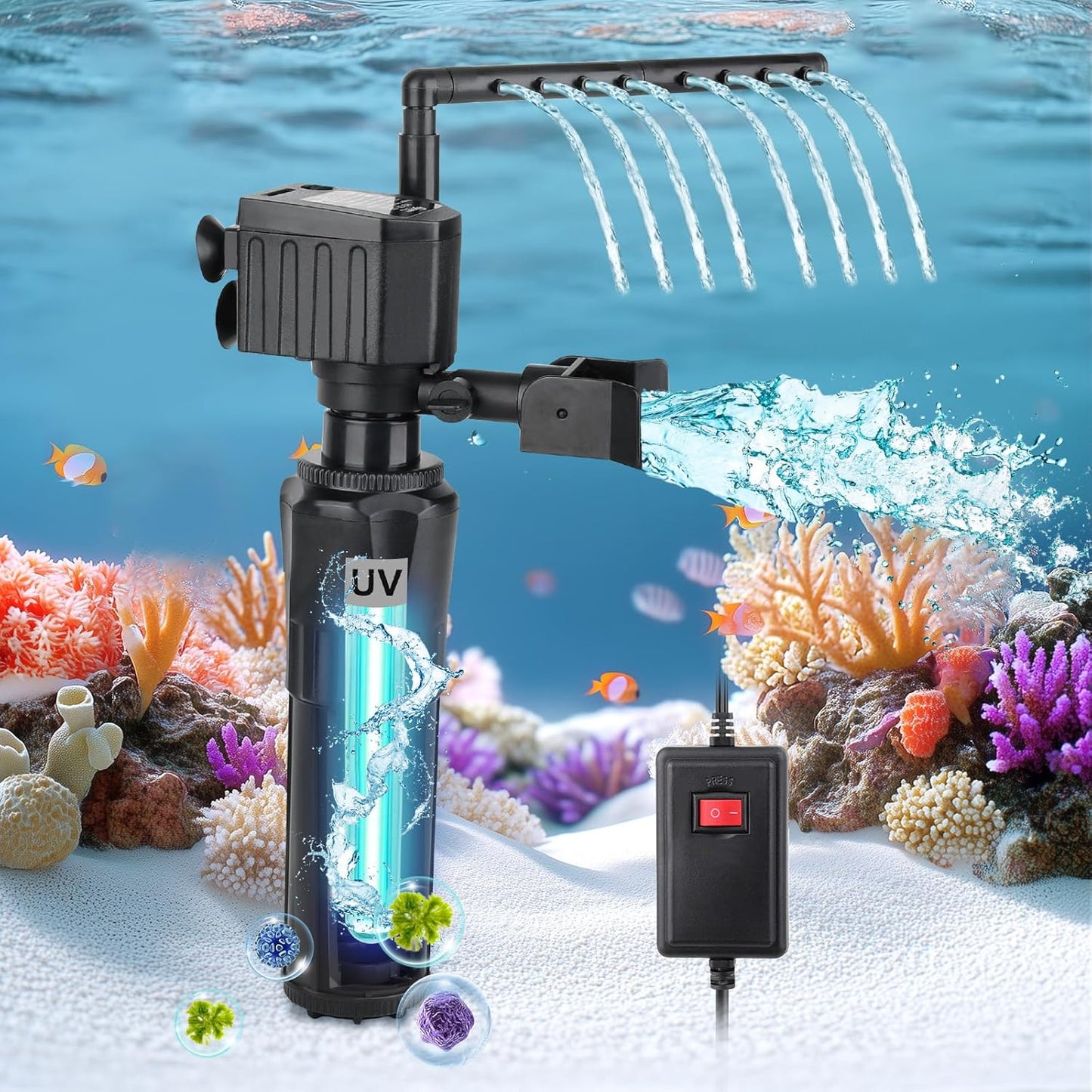 hygger Aquarium U-V Filter for 10-40 Gallon Tanks - Powerful Clean