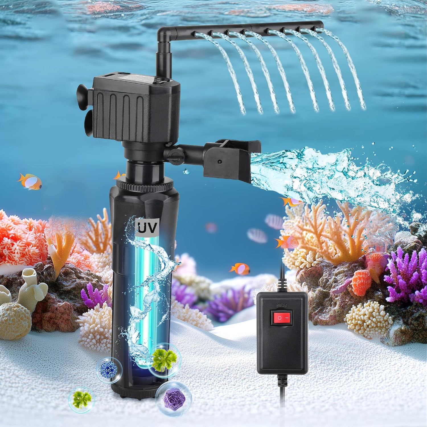 hygger Aquarium U-V Filter for 10-40 Gallon Tanks - Powerful Clean