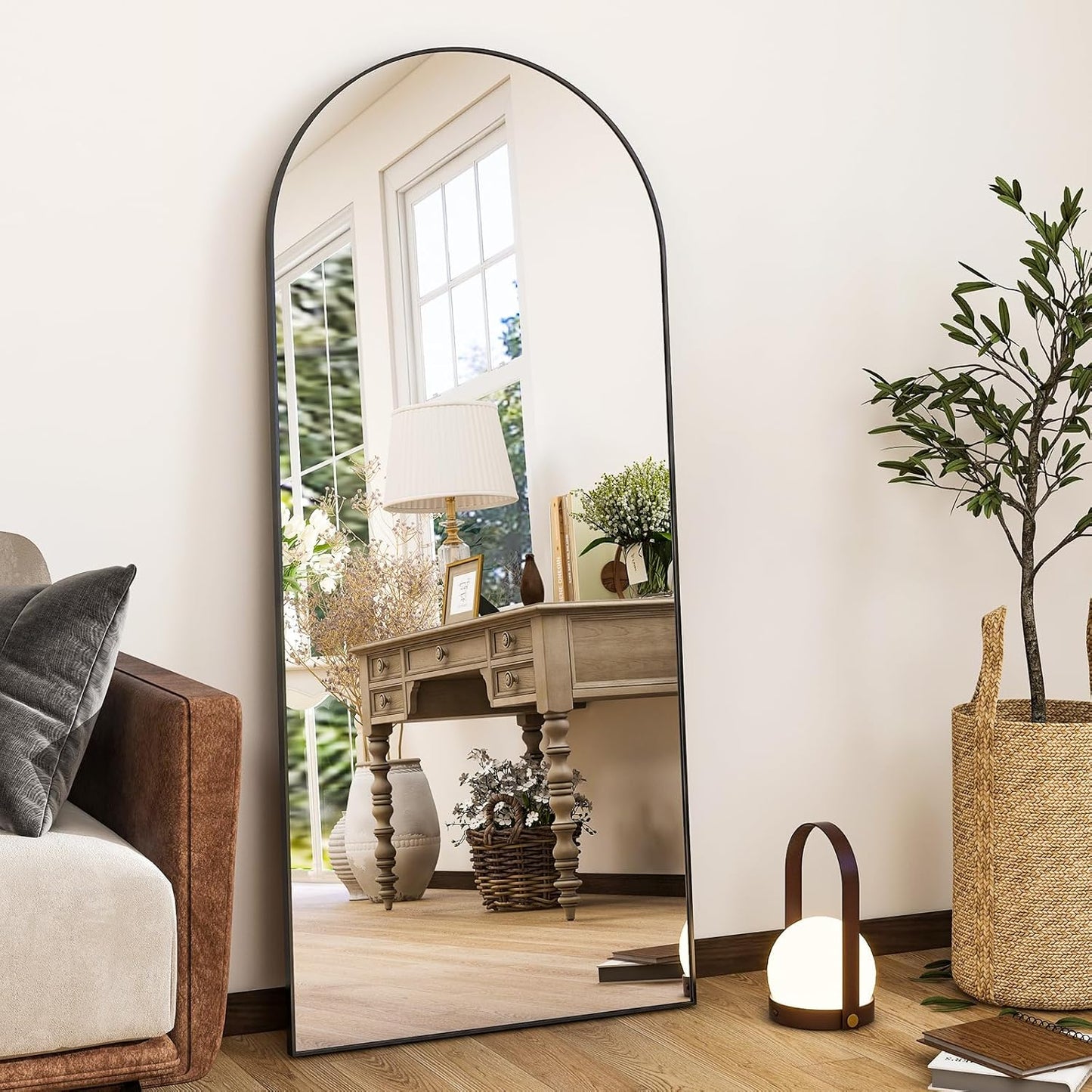 Arch Full Length Mirror 56x21 with Aluminum Alloy Frame