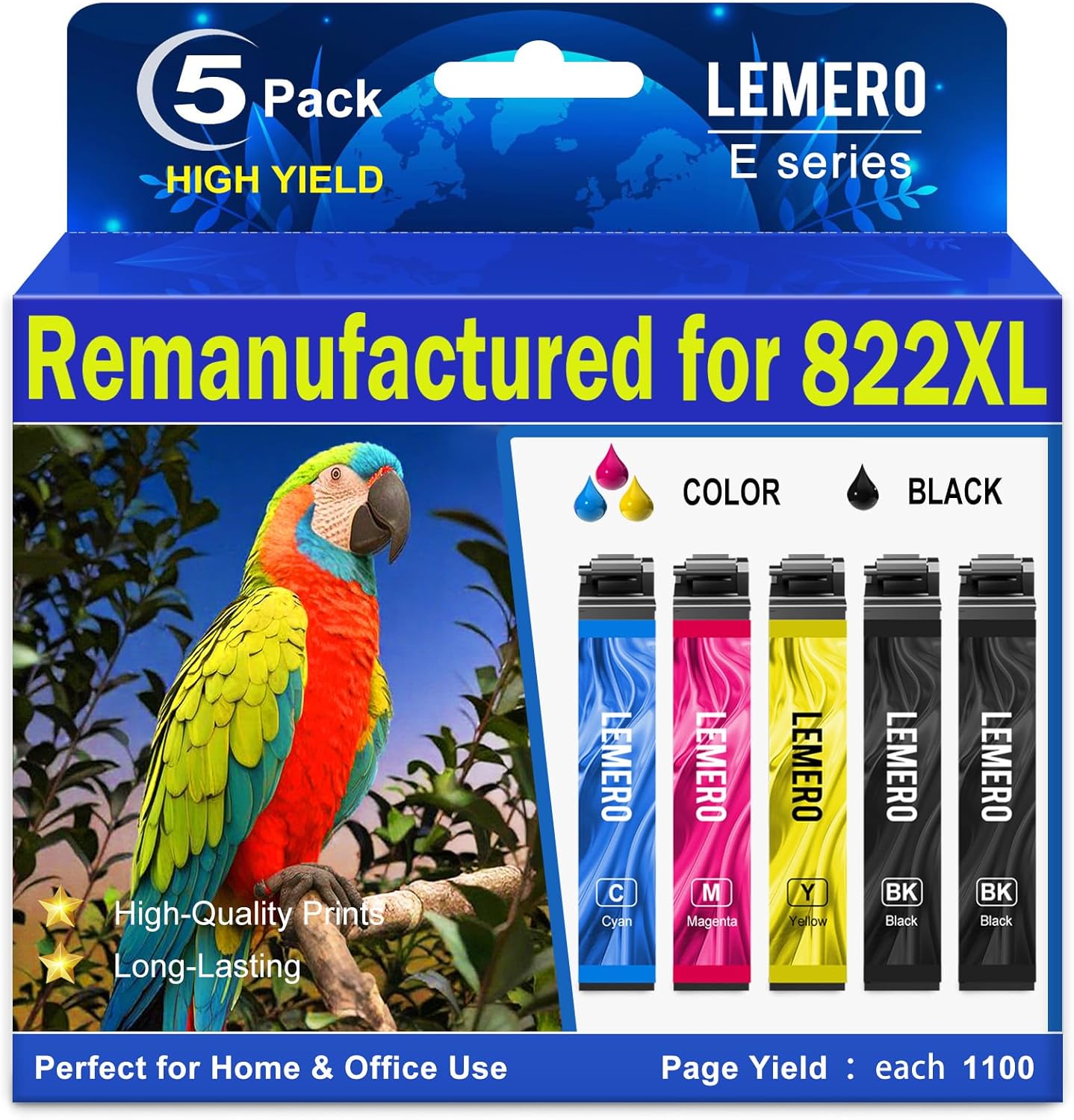 Remanufactured Epson 822XL Ink Cartridges for Workforce Pro Printers