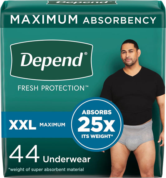 Depend Maximum Absorbency Incontinence Underwear for Men - 44 Count