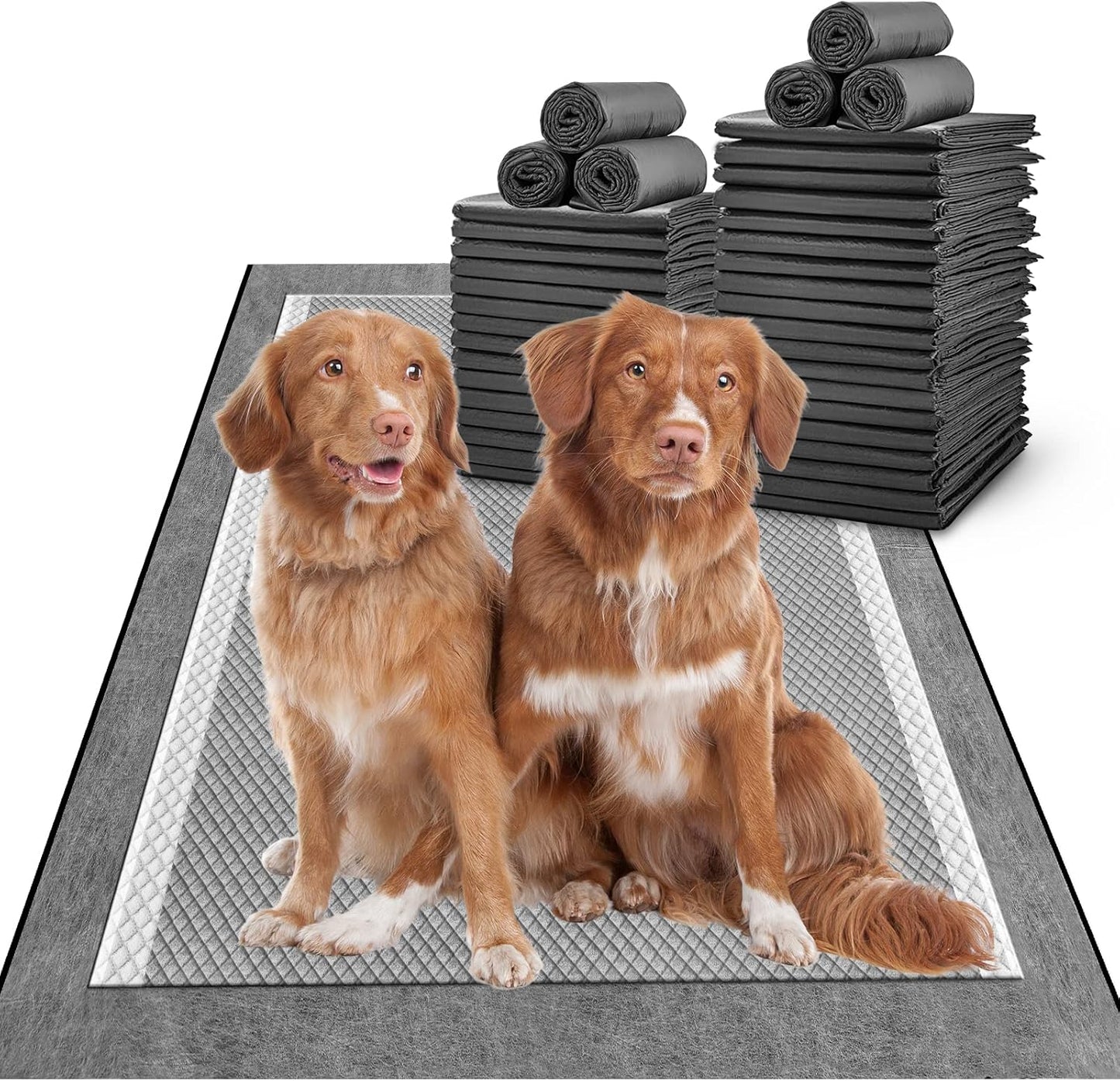 MIZOK Black Charcoal Dog Pee Pads for Effective Potty Training